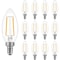 Energetic Lighting 60-Watt Equivalent Candle B11 Candelabra shape Light Bulb E12 Base LED Filament, Soft White, 12PK YGA16A00-B11CCL5W-12P - alternate 1